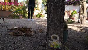 Out on the farm, she's riding hard in this steamy anime scene with wild action.