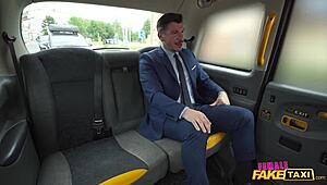 Female Fake Taxi Driver Bangs Lucky Guy Outdoors