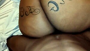 Feeling Big Black Cock Gape BBW Ass with Cum