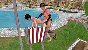 Lesbian Girl Fucks Another