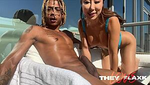 Throat Training Nicole Doshi with Sloppy POV Blowjob on Monster Cock