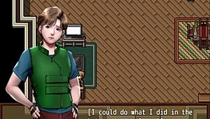 Watching a Movie with Busty Woman in Hentai Game