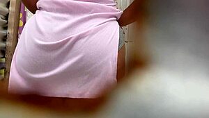 Big butt caught on amateur camera at beach cabin