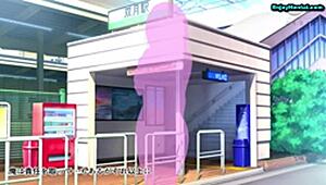 swimming instructor frets over her big breasts in anime scene