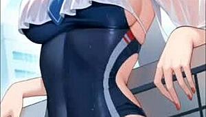 Anime hentai blowjob with big tits