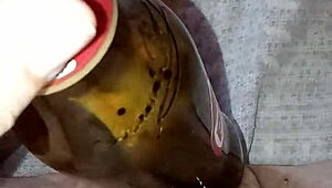 Gretala Pregnant Excited Rubs Bottle on Her Juicy Pussy Lips