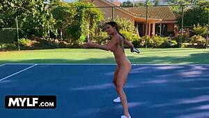 Stepmother and Stepson Play Tennis Before Missionary Blowjob on Gotmylf