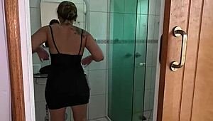 Behind the scenes with Agatha Mama in steamy shower