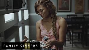 Family Sinners Petite 18+ Babe Pussy Dominated by Father-in-Law With Facial