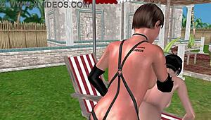 Chica lesbiana folla a otra