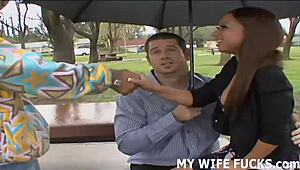 Loving stranger cock in tight pussy