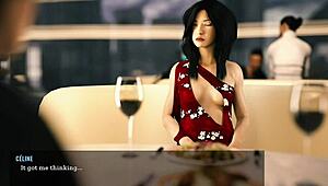 Footjob under the table at restaurant, so hot! 🔥 Tales from Unending Void.