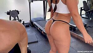 Sweaty Bodies Worship Ass And Tits At Gym With Monster Cocks