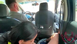 Casada Sucking Me While Husband Drives the Car