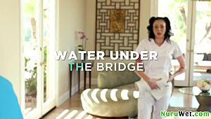 Man, this busty teen masseuse gets her client ready for nuru massage in the shower! 💦