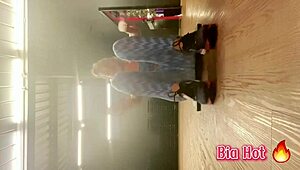 Blonde Masturbates In Gym Bathroom Publicly. Fears Getting Caught.