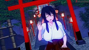 Rias Gremory in kimono at the festival. Why is there sex in this hentai madness?