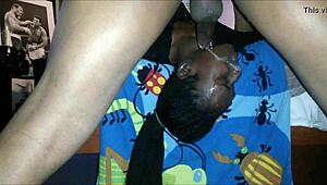 black gal gets mouth fucked in homemade sex