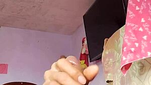 Whoa, huge cumshot solo in my step mother-in-law's room!