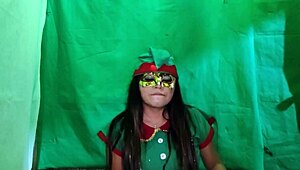 Cochina Duende, hot Latina of Navidad, craves a dirty stud to fill her tight hole this holiday