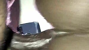 Cum code triggers wild orgasm! How does this black milf handle that monster cock?