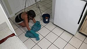 omg, tms-28 milf slave with anal plug gets dp in kitchen! 😳