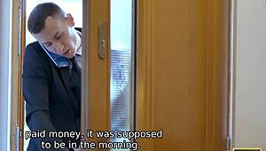 Intriguing rimjob with beautiful brunette neighbor