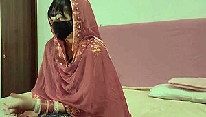 newly married girl in doggy style on wedding night