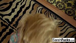 Blonde Bombshell Sarah Jessie Blows Cameraman Hard