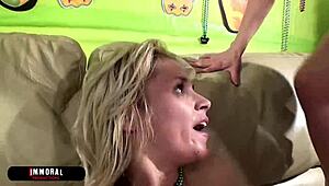 Nikki’s big ass gets licked and fucked by multiple cocks