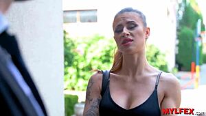 mylfex glamorous milf confronts his boss at his home with anal riding