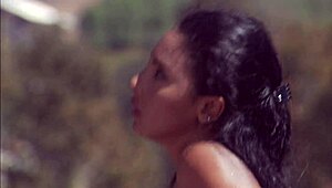 Dee gets massaged and fucked hard by pool outdoors