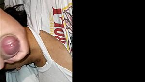 I cum all over her big tits in this intense tit-fucking session with a busty babe