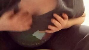 Toilet compilation with petite natural tits in steamy POV