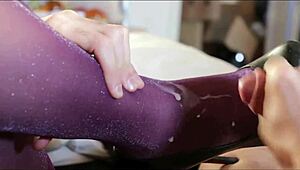 Nylonxtreme - Update 28 - Cum on Nylon Lurex Pantyhose and Feet