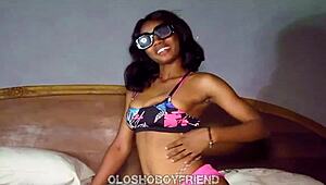 interactive fingering session with horny teen girlfriend