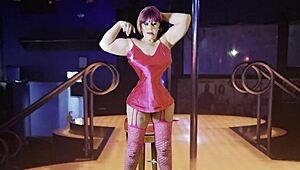 Granny Carmen looks hot in pink while sucking cock hard