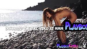 Skinny Russian Beauty Taya Vais Naked on Beach