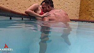 Flaca Caliente Rides Cock Outdoors in Public Pool With Wet Missionary Action