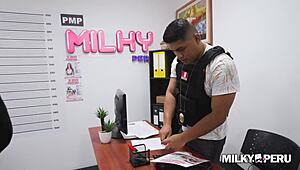 Peruvian Woman Shows Off Huge Latina Ass to Perverted Cop at Station