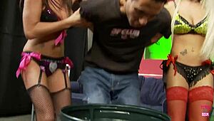 Raw Two lovely ladies give lucky guy handjob, blowjob, and wild sex