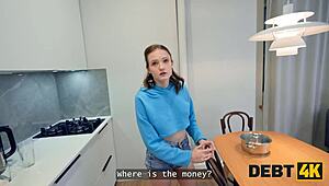 this russian college girl’s got a natural body. she’s giving up her first anal for debt.