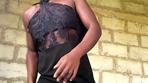 Crazybitch Enjoyed Showing Her Nakedness In Gstring Panties To Strangers And Later Dress Up