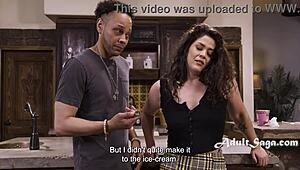 victoria voxxx screams as donny sins roughly fucks her big ass in interracial scene