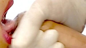 japanese babe gets close-up doggystyle pounding in tight spot