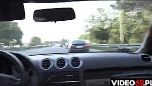 Wild Outdoor Action with European Wife in Stockings