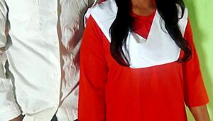 desi school girl sneaks quick sex with classmate in classroom with hindi audio