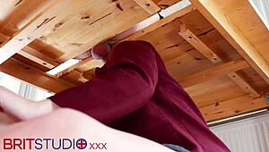 Two College Students Milk Cock and Get Uniforms Soaked in Cum