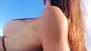 italian milf artemisia love flashing huge tits at florida public beach