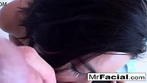 Ashley enjoys sloppy sucking and facial cumshots from hardcore pornstar action 😏